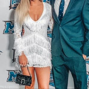 White Fringe dress